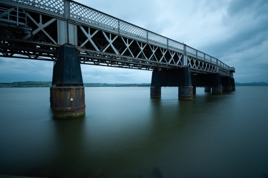 Iconic Tay Road Bridge across the River Tay into Dundee